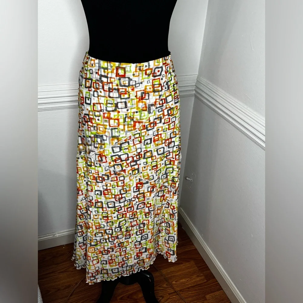 Multiples Colorful Abstract Maxi Skirt - Picture 3 of 6